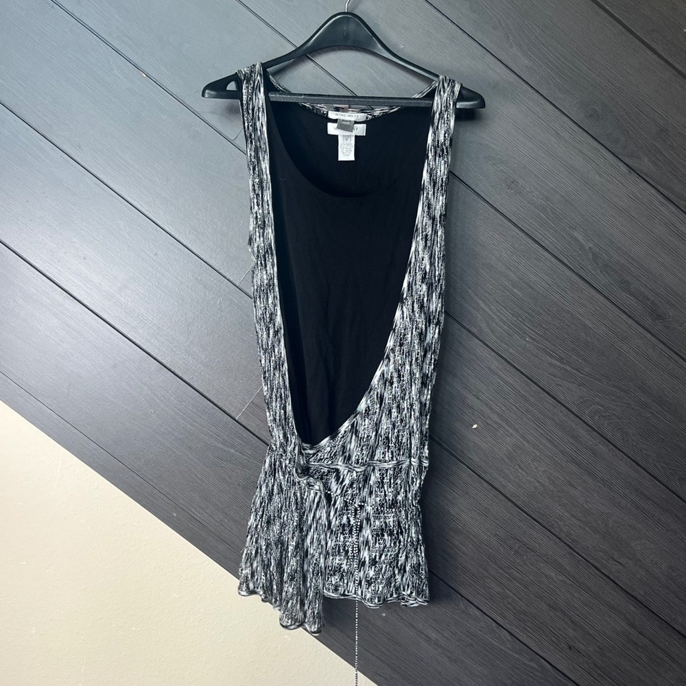 NineWest Women Knit Overlay Vest Cardigan Tie Waist Tank M Y2K Grunge/Whimsigoth